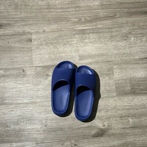 Blue Yeezy slides